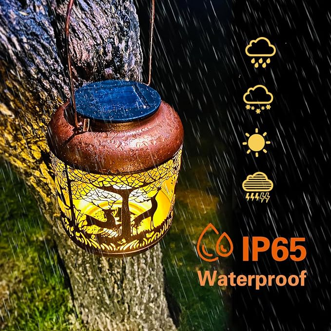 Deer Solar Lanterns Outdoor Waterproof Hanging Solar Lights Deer Gifts - Image 4