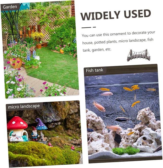 LIFKOME Miniature Resin Garden Bridge Decoration 6.10In DIY Landscaping Outdoor - Image 3