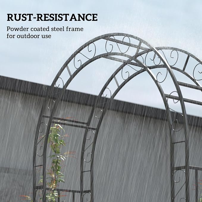Outsunny 7.4ft Steel Garden Arch - Image 4