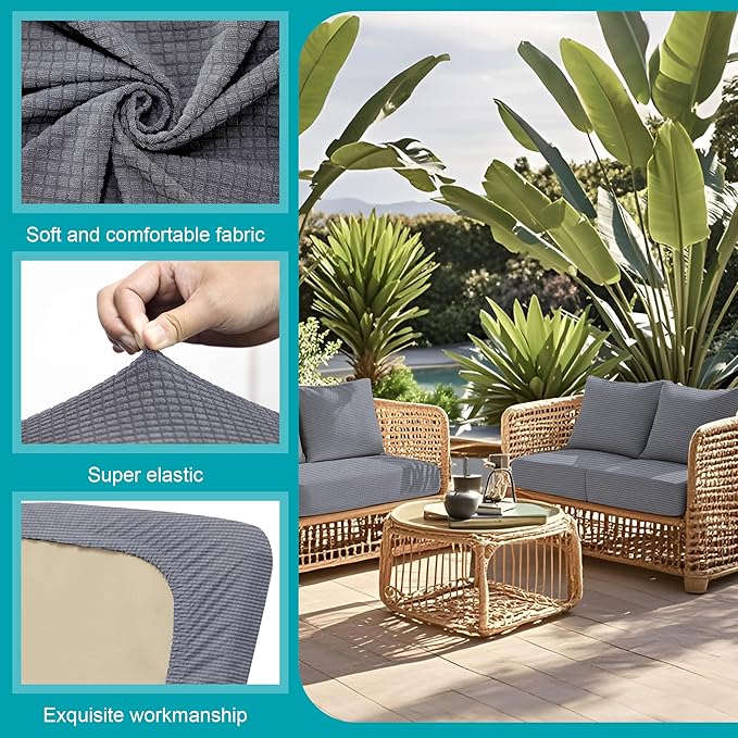12Pcs Stretch Patio Cushion Covers, Outdoor Couch Covers Replacement, Outdoor - Image 3