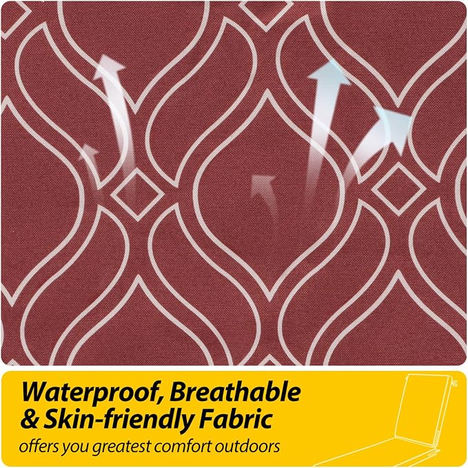 AAAAAcessories Outdoor Chaise Lounge Cushions, Fade-Resistant, Waterproof Patio - Image 4