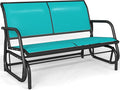 Patio Outdoor Glider Bench, High Backrest and Breathable Mesh Fabric, Yard by KROFEM