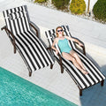 Chaise Lounge Chairs Outdoor Set of 2, Comfy Outside Wicker Patio Pool Lounge by ZZWHOM