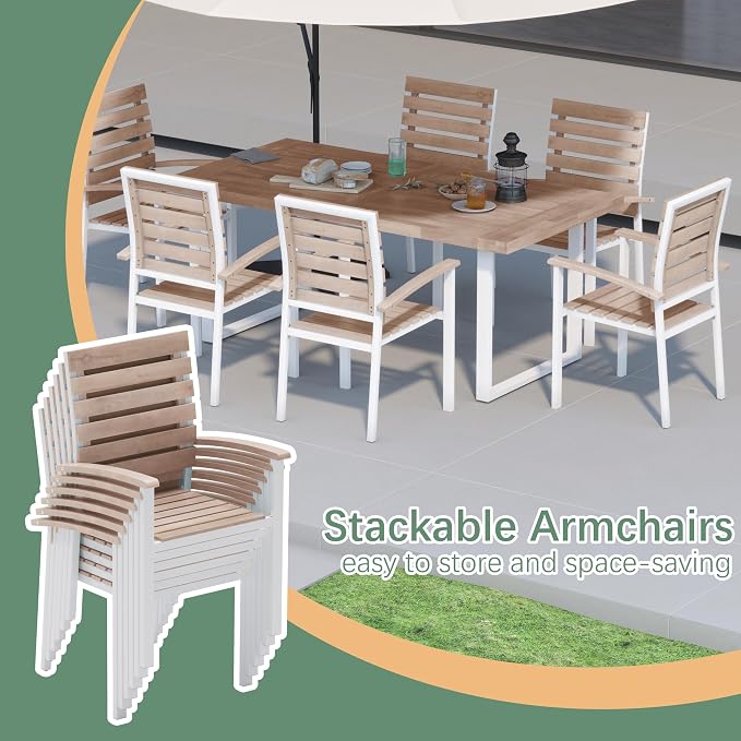 WiberWi 7 Piece Outdoor Dining Set - Image 4