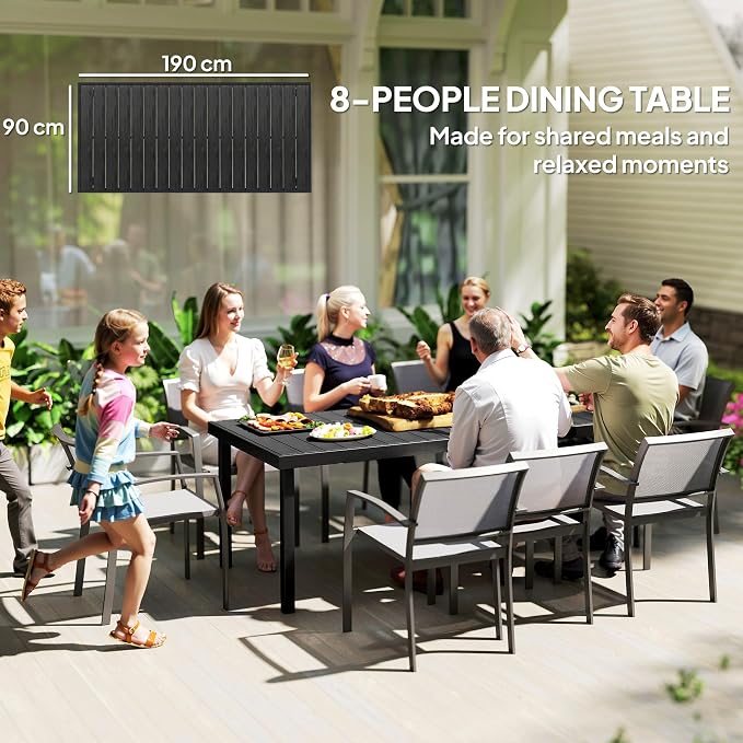 Outsunny 75" x 35" Outdoor Dining Table - Image 8
