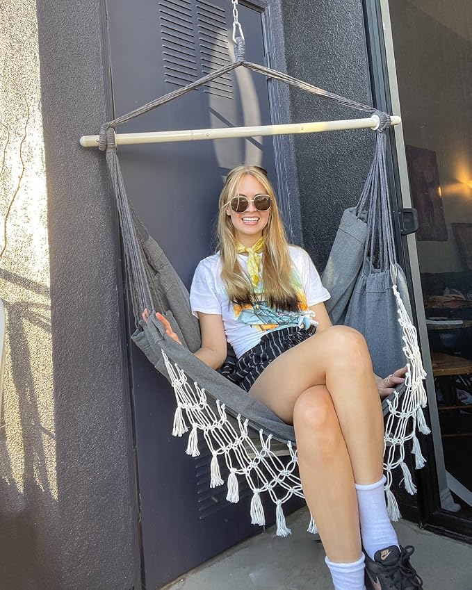 MIZTLI Hammock Chair Hanging Chair Swing Chair XXL Large Macrame Swing Indoor - Image 3