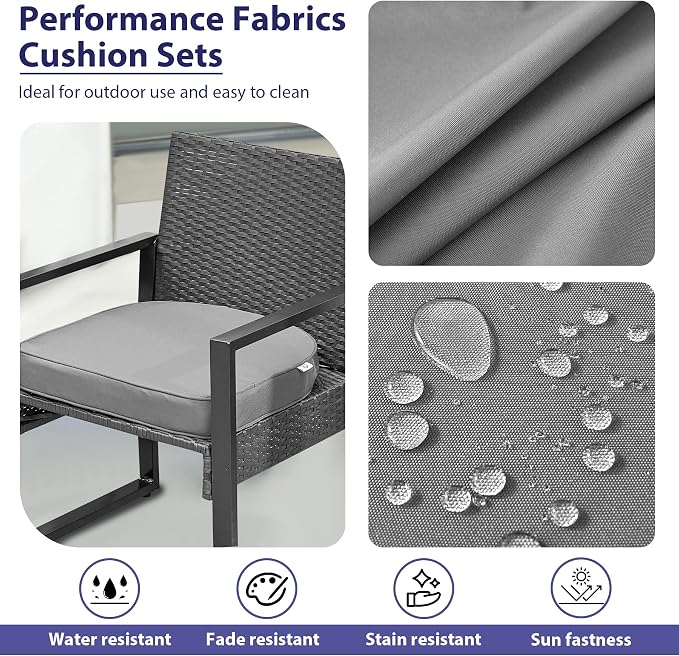 Outdoor Chair Cushions Set of 4 -Waterproof Outdoor Seat Cushions - Image 3