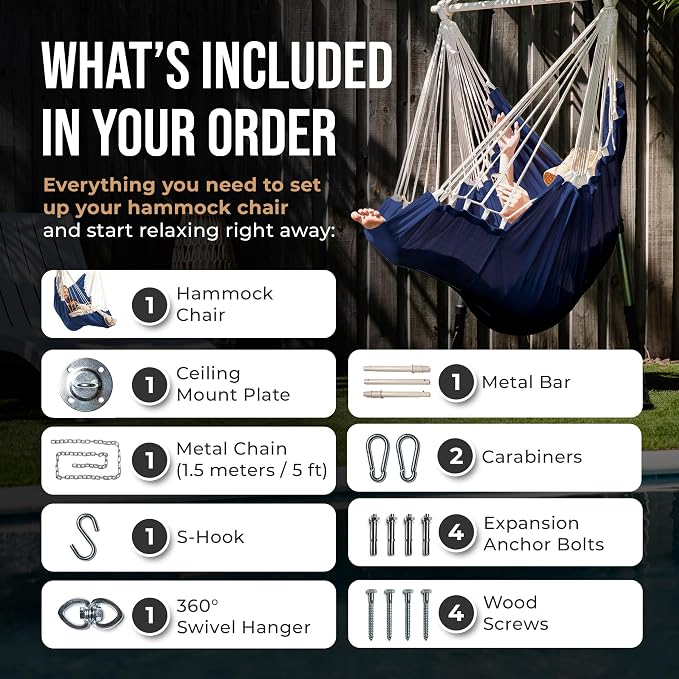 Hanging Hammock Chair Swing – Hanging Chair Outdoor & Indoor - Image 3