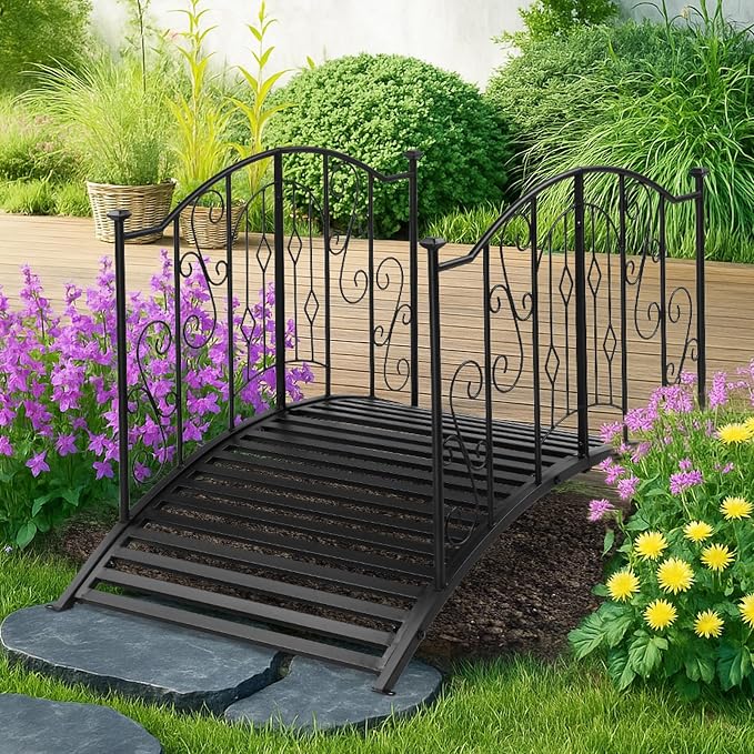 Outvita Metal Garden Bridge for Outdoor, Elegant Decorative Bridge - Image 8