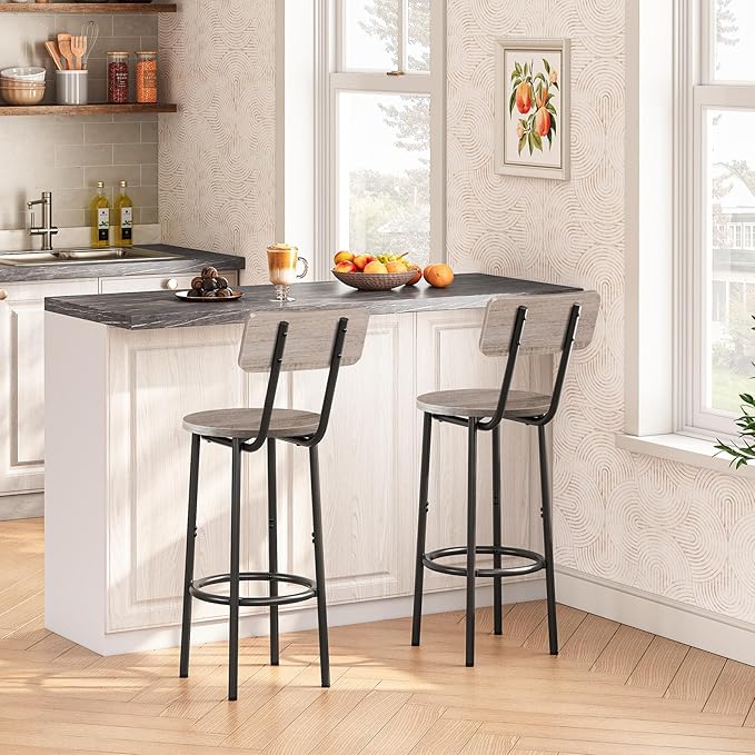 HOOBRO Bar Stools, 25.2" Bar Chairs - Image 2