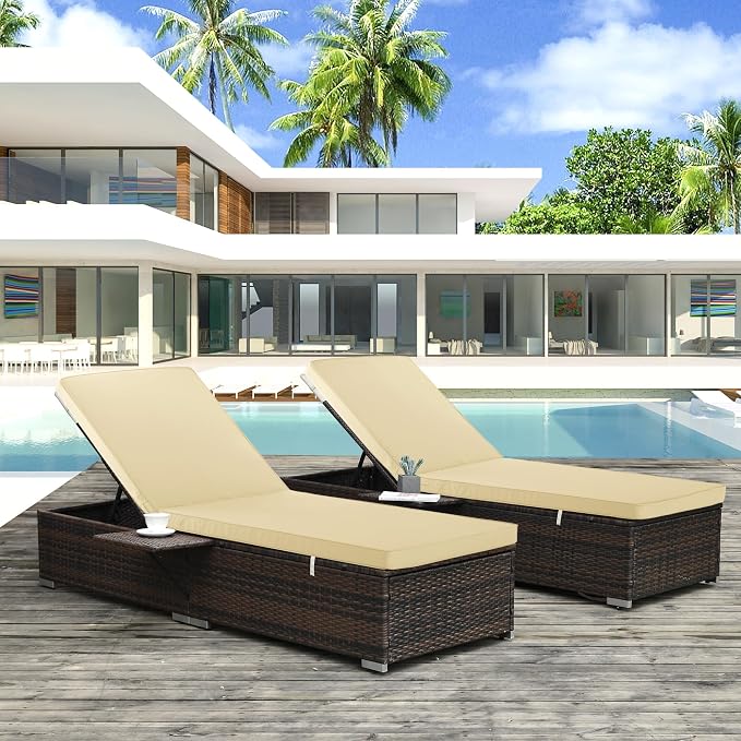 Chaise Lounge Cushion Outdoor, Waterproof and Stain-Resistant Lounge Deck - Image 7
