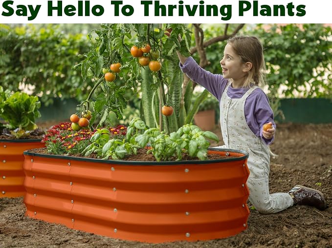 Plant & Plot Galvanized Raised Garden Beds Outdoor // 4×2×1 ft Planter Raised - Image 3