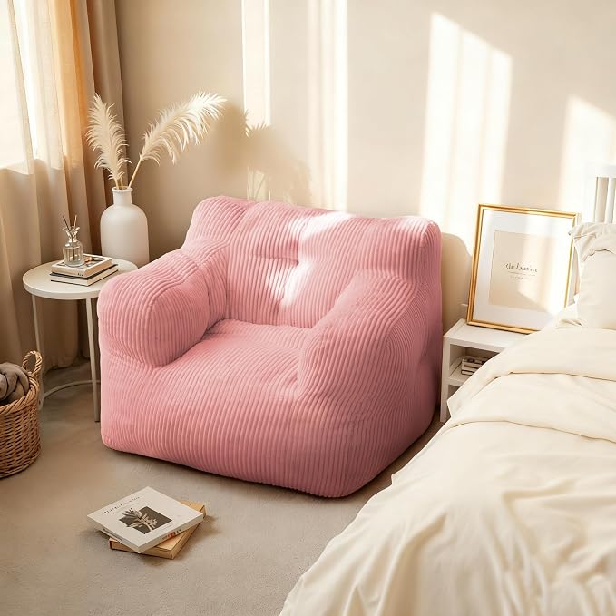 FKHOUSE 32" Bean Bag Chair, Single Sofa, Corduroy Lazy Sofa Coach - Image 5