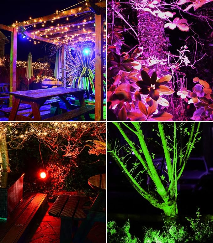 Solar Outdoor Lights, 9 Modes Color Changing 18 LED Halloween Solar Spot Lights - Image 4