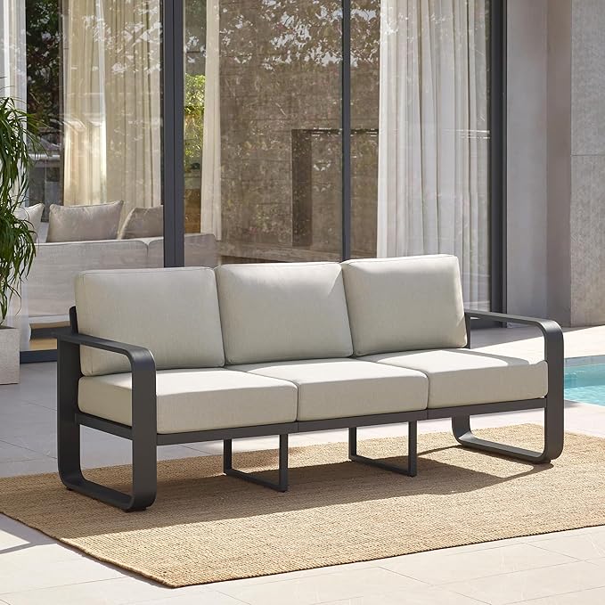CHITA Aluminum Outdoor 3-Seater Sofa, Patio Furniture by CHITALIVING