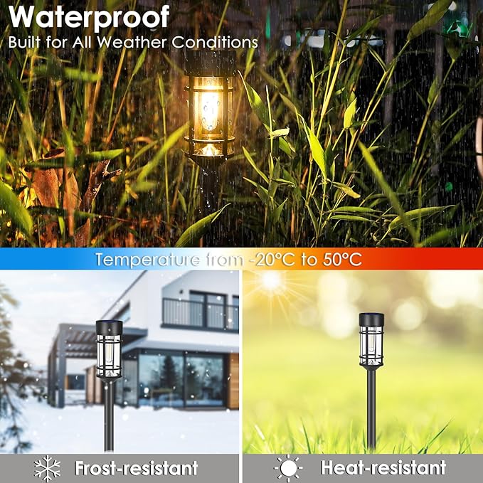 Mancra Solar Pathway Lights, 8 Pack LED Solar Lights Outdoor Waterproof - Image 6