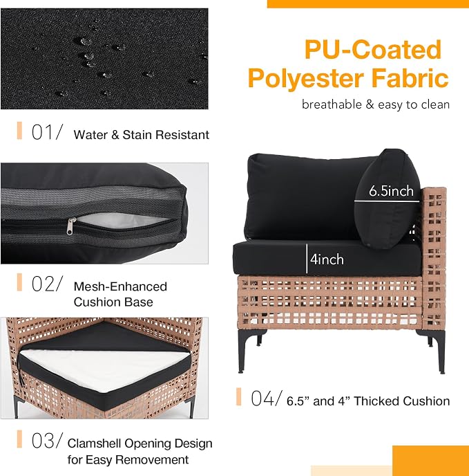 Patiorama 8 Piece Wicker Patio Furniture Set - Image 7