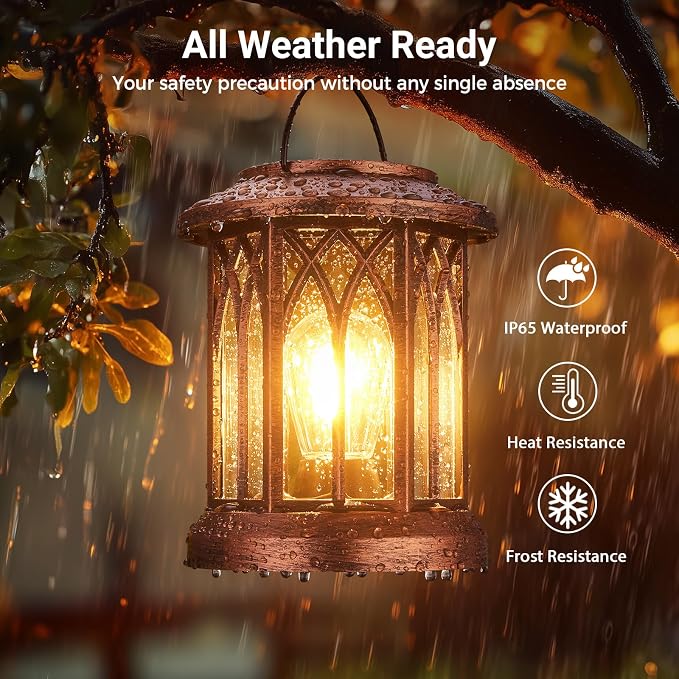 WdtPro Solar Lanterns Outdoor Hanging 6 Pack, Upgraded Bright Lantern Lights - Image 2