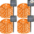 QITONG 4 Pack Solar Fairy Lights, Each 33ft 100 LED Orange Christmas String by QITONG
