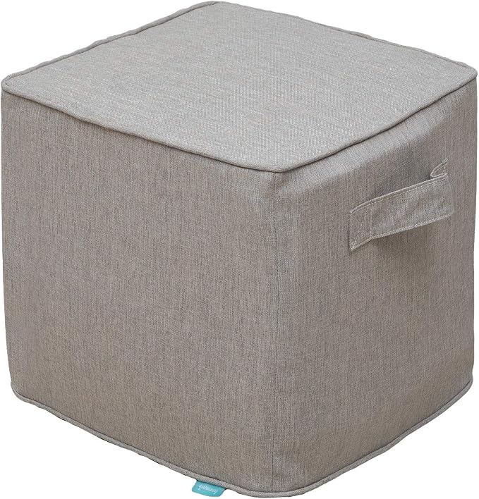 QILLOWAY Indoor/Outdoor Inflatable Stool, Ottoman Pouf Cube 16", All Weather by QILLOWAY