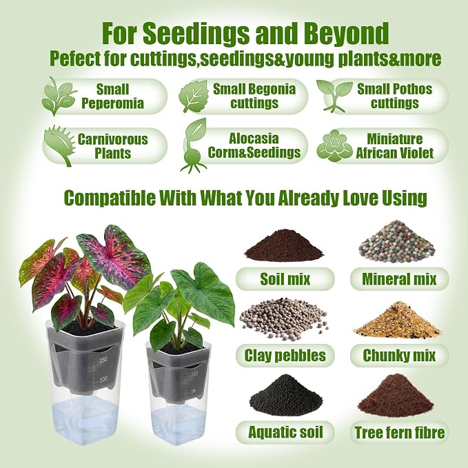 LemonRoad 20 Pack 2" and 2.5" Small Self Watering Pots - Image 5