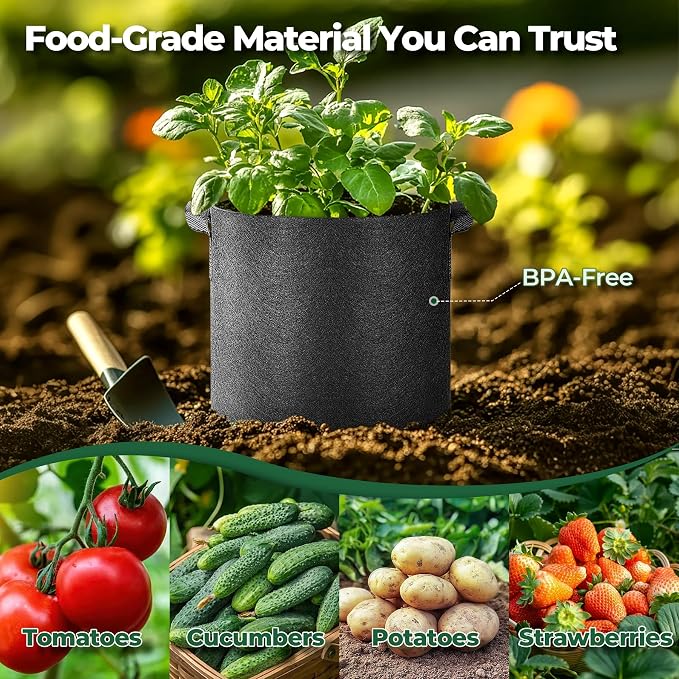 T4U 10 Gallon Grow Bags, Fabric Pots - Image 3