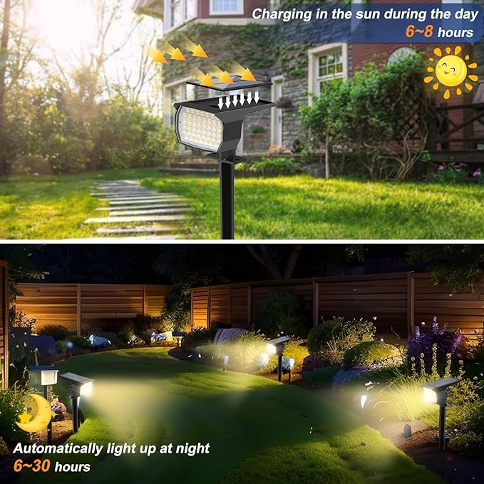 Solar Spot Lights Outdoor Waterproof IP65, 12 Pack Landscape Spotlights - Image 2