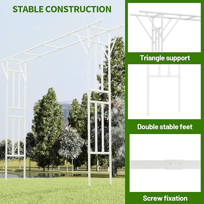 Flat Top Garden Arch Trellis 11FT x 9FT, Extra Large Garden Trellis - Image 2