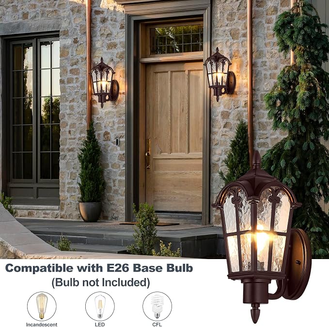 Sucolite Outdoor Wall Light Fixtures, Vintage Outside Wall Sconces - Image 4