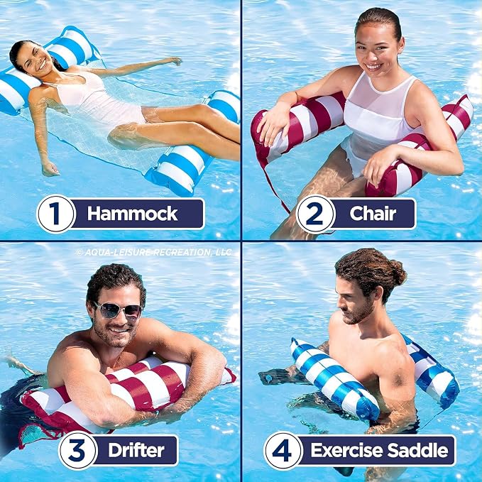 Aqua 4-in-1 Monterey Hammock Pool Float & Water Hammock, Inflatable Pool Floats - Image 3
