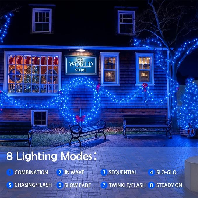 Extra-Long Solar String Lights for Outside, 4 Pack 400LED Solar Fairy Lights - Image 3
