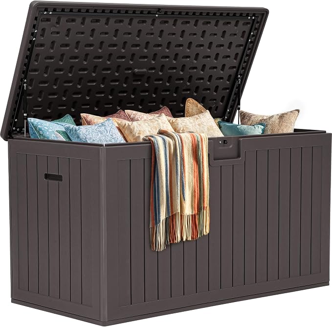 YITAHOME 220 Gallon Extra Large Deck Box, Double-Wall Resin Outdoor Storage Box by YITAHOME