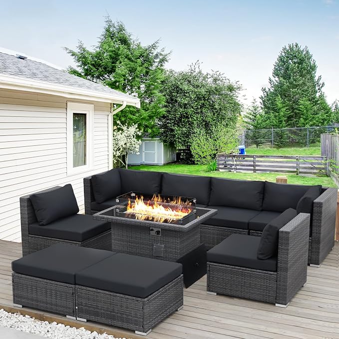 BULEXYARD 9 Pcs Highback Patio Furniture Set - Image 2