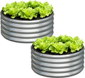 2x2x1ft Galvanized Round Raised Garden Bed, Outdoor Planter Box Metal Patio Kit by Foxlang