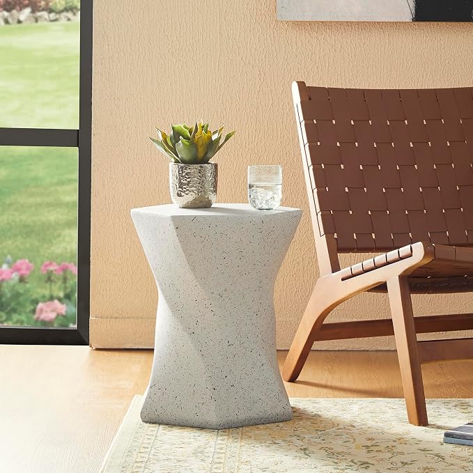 Glitzhome Outdoor Side Table Set of 2, 17.75" H Decorative Garden Stool MGO - Image 8