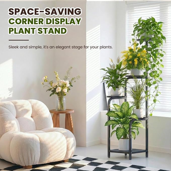 TOSKING 5 Tier Tall Plant Stand Indoor Outdoor, Heavy Duty Corner Shelf - Image 3