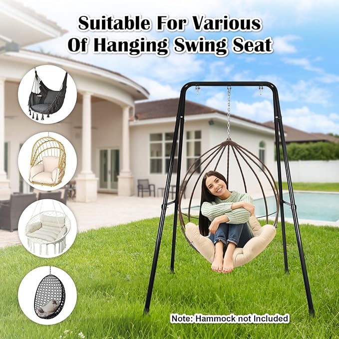 Hammock Chair Stand, Heavy-Duty A-Frame Metal Swing Stand - Image 4