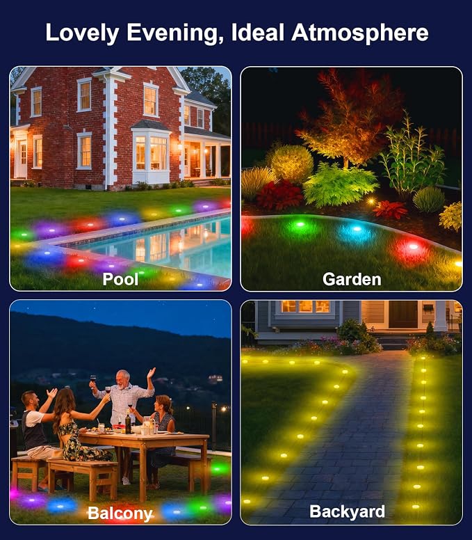 50Ft Permanent Outdoor Ground Lights Smart Color Changing, Pathway Christmas - Image 7