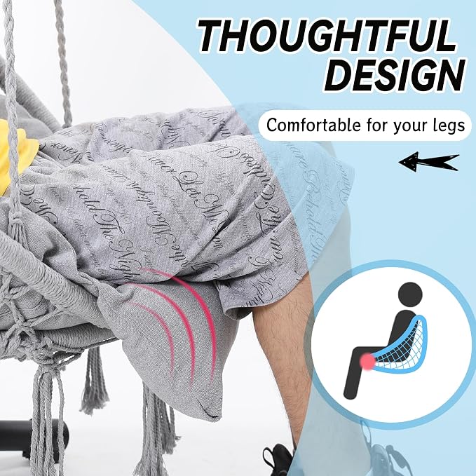 Macrame Hammock Hanging Swinging Chair - Image 4