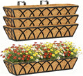 24 Inch Window Deck with Coco Liner, Fence Metal Hanging Flower Planter Window by YM