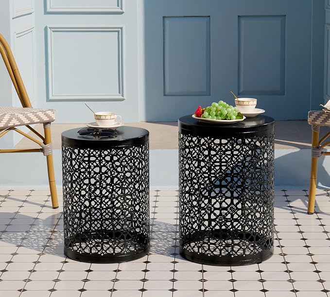 HFHOME Set of 3 Heavy-Duty Round End Table, Side Table, Coffee Table - Image 2
