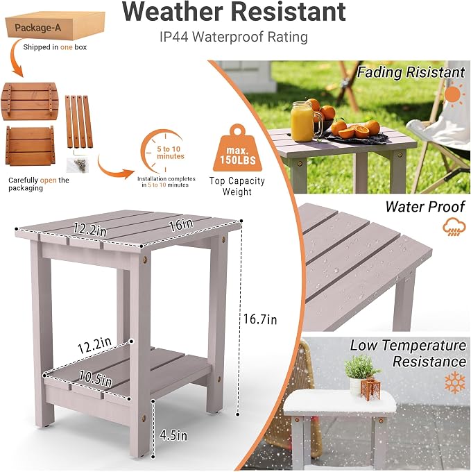 2-Tier Adirondack Side Table 17" - Image 3