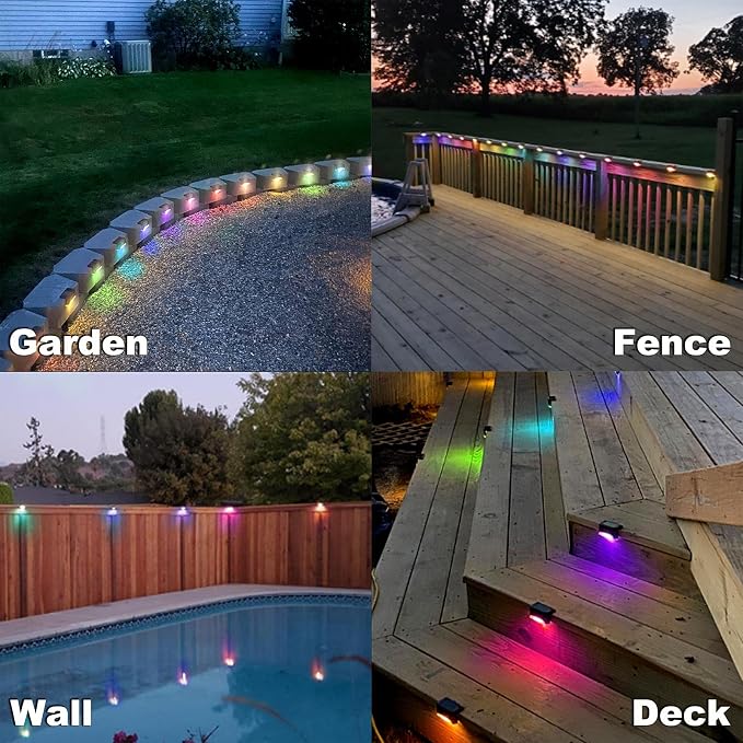 DenicMic Solar Deck Lights Outdoor 16 Pack Step Solar Lights Waterproof - Image 4
