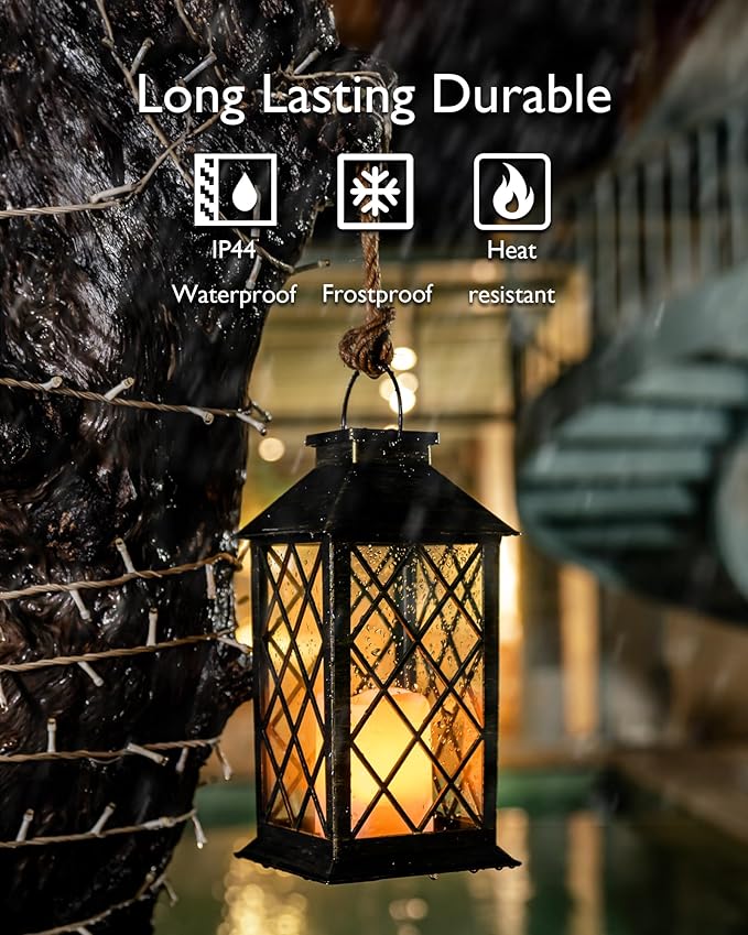 Homemory Solar Lanterns Outdoor Waterproof Hanging - Image 2