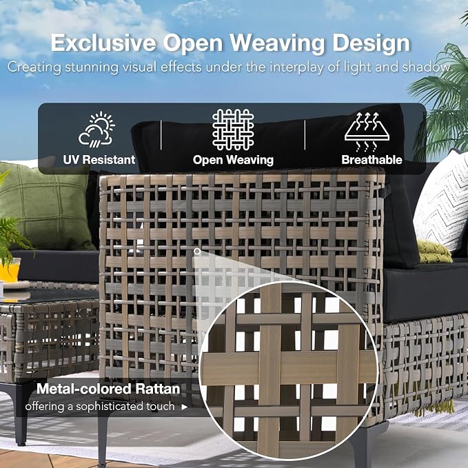Patiorama 8 Piece Wicker Patio Furniture Set - Image 5