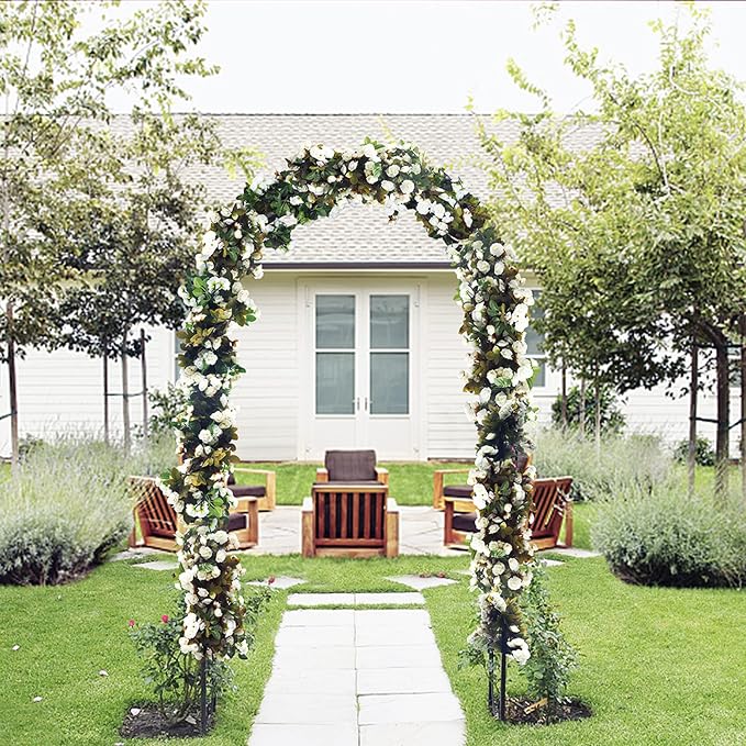 Garden Arch, Outdoor Flower Garden Arch Trellis, Sturdy Steel Arbor - Image 8