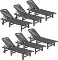 SERWALL Outdoor Chaise Lounge Set of 6, HDPE Pool Lounge Chair by SERWALL