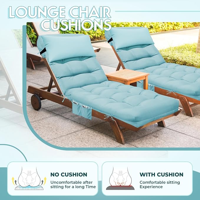 Outdoor Chaise Lounge Chair Cushion, Waterproof Outdoor Chair Cushions - Image 6