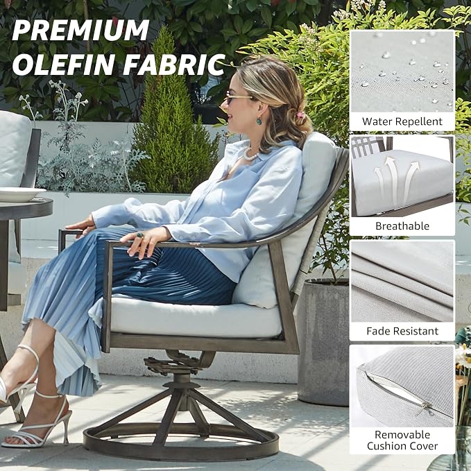 NATURAL EXPRESSIONS 7 Piece Patio Dining Table Outdoor Furniture Set - Image 6