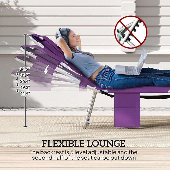 Outsunny Chaise Lounge Chair Outdoor - Image 4